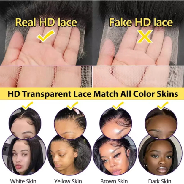 HD 13x6 13x4 Lace Frontal Wigs 100% Raw Vietnamese Chocolate Brown Straight Virgin Hair Pre Plucked Lace Front Human Hair Wigs