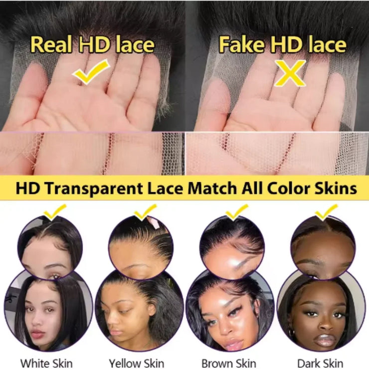 HD 13x6 13x4 Lace Frontal Wigs 100% Raw Vietnamese Chocolate Brown Straight Virgin Hair Pre Plucked Lace Front Human Hair Wigs