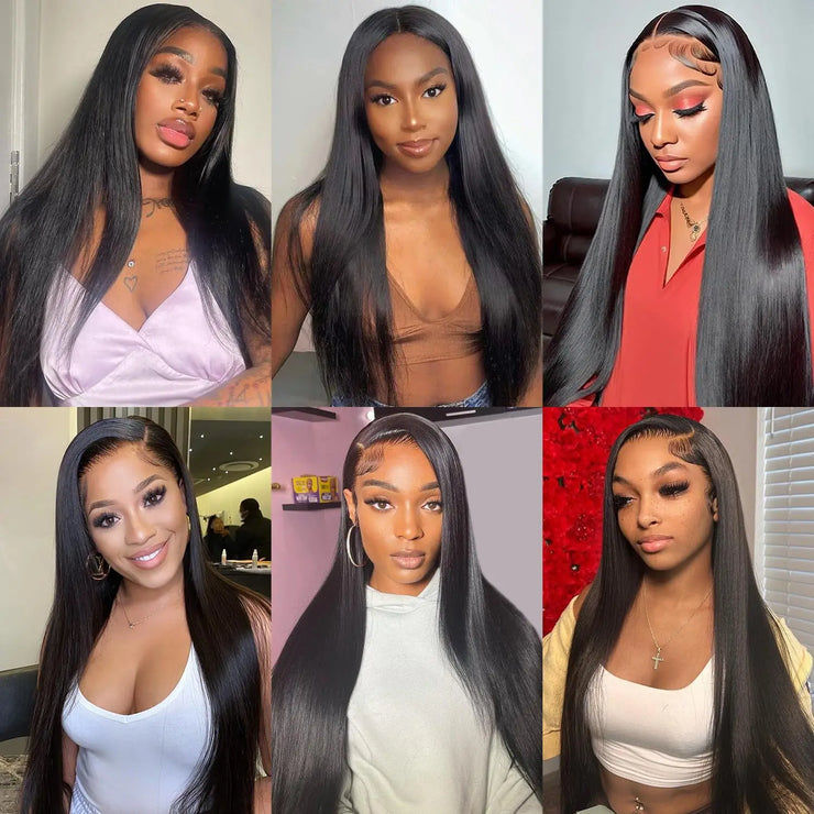 13x4 HD Lace Front Wigs Human Hair 180 Density Straight HD Lace Frontal Wigs Pre Plucked with Baby Hair Hairline