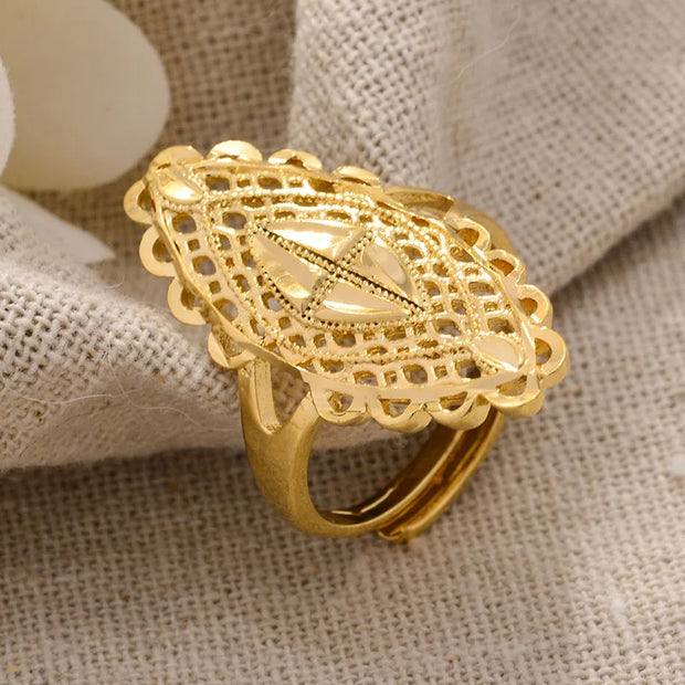 Rings for Women Gold Color Fashion Jewelry Rings Woman Girl,Wholesale Arab Jewelry Symbol of Wealth
