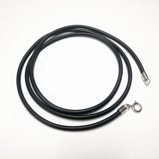 Necklace for Women PU Leather Buckle 925 Sterling Silver Black Jewelry Men Accessories Wholesale Fashion Chain simpe neck