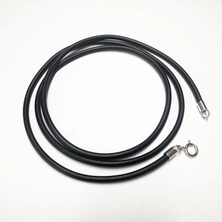 Necklace for Women PU Leather Buckle 925 Sterling Silver Black Jewelry Men Accessories Wholesale Fashion Chain simpe neck