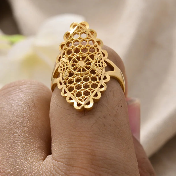 Rings for Women Gold Color Fashion Jewelry Rings Woman Girl,Wholesale Arab Jewelry Symbol of Wealth