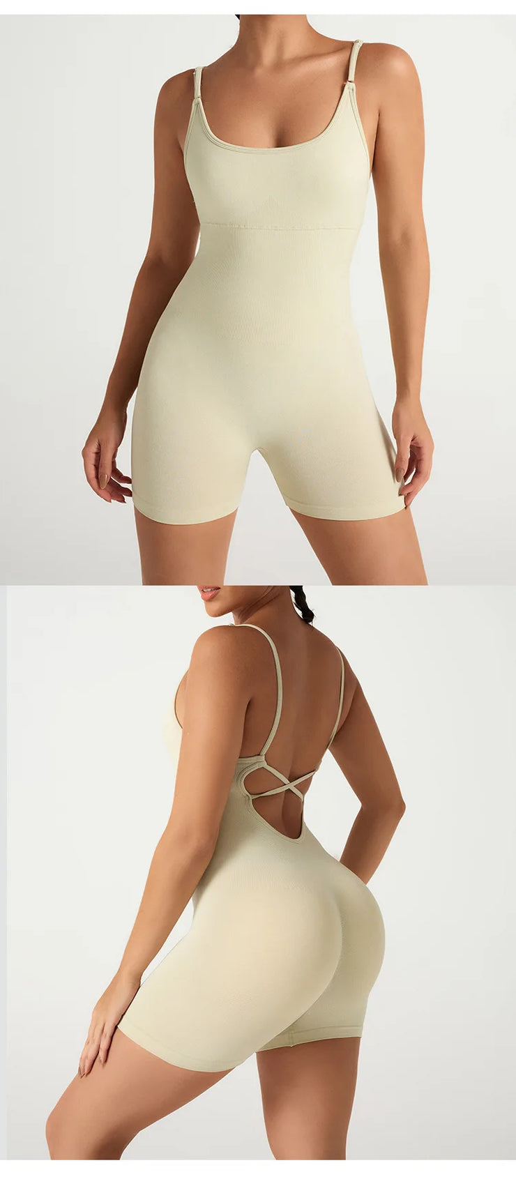 Gym Jumpsuits for Women Sport Overalls Sleeveless Fitness Yoga Suit Elastic Workout Short Bodysuit Push-up Athletic Wear