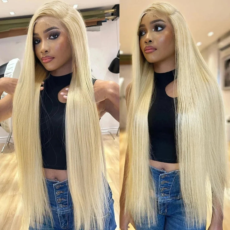 13x4 13x6 HD Transparent 613 Blonde Lace Frontal Human Hair Wigs 613 Color Wig Brazilian Bone Straight Lace Front Human Hair Wig