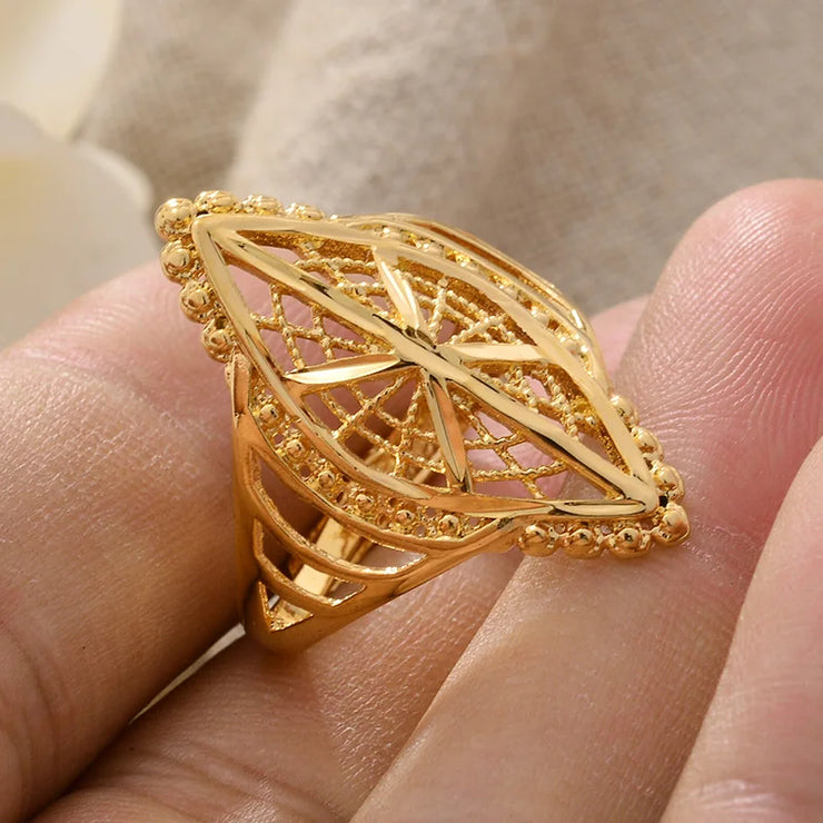 Rings for Women Gold Color Fashion Jewelry Rings Woman Girl,Wholesale Arab Jewelry Symbol of Wealth