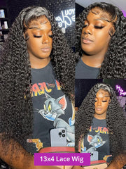 200 Density 40 Inch 13x6 Deep Wave Hd Lace Frontal Wigs Human Hair curly wigs Water Wave 13x4 Lace Front Wig For Black Women Wig