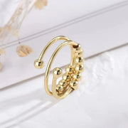 Punk Anxiety Rings For Women Men Spiral Fidget Beads Ring Nice Trend Jewelry Rotate Freely Anti Stress Stainless Steel Ring Gift