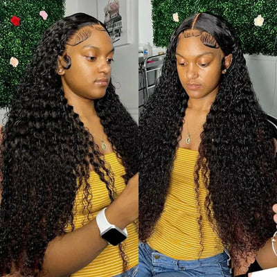 Hd 13x6 Lace Wig Human Hair Curly Wig For Women 40 Inch Brazilian PrePlucked 4x4 13x4 360 Deep Wave Water Wave Lace Frontal Wigs