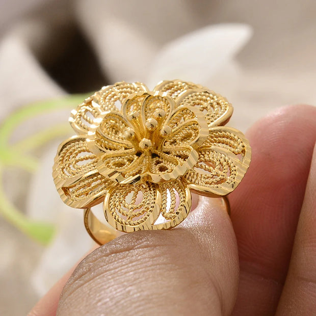 Rings for Women Gold Color Fashion Jewelry Rings Woman Girl,Wholesale Arab Jewelry Symbol of Wealth