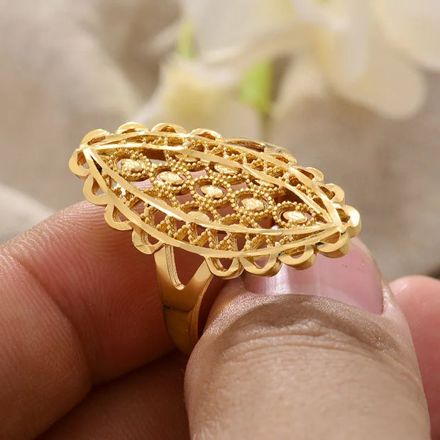 Rings for Women Gold Color Fashion Jewelry Rings Woman Girl,Wholesale Arab Jewelry Symbol of Wealth