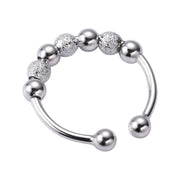 Punk Anxiety Rings For Women Men Spiral Fidget Beads Ring Nice Trend Jewelry Rotate Freely Anti Stress Stainless Steel Ring Gift