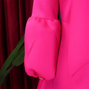 Elegant Dresses for Women Bow Collar Full Sleeve High Waisted Pleated Mid Calf Luxury Birthday Party Dinner Vestidos Mujer Dress