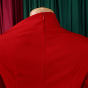 Dresses for Women 2024 New Skew Collar Full Sleeve Solid Sheath Package Hips Mid Calf Professional African Business Work Dress