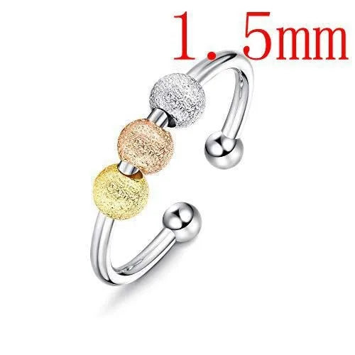 Punk Anxiety Rings For Women Men Spiral Fidget Beads Ring Nice Trend Jewelry Rotate Freely Anti Stress Stainless Steel Ring Gift