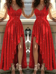 Women Evening Dresses Sexy Elegant Red Cocktail Party Chic Gala Graduation Luxury Formal Occasion Bridesmaid Gown Dress Clothes