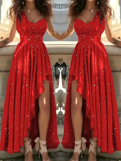 Women Evening Dresses Sexy Elegant Red Cocktail Party Chic Gala Graduation Luxury Formal Occasion Bridesmaid Gown Dress Clothes