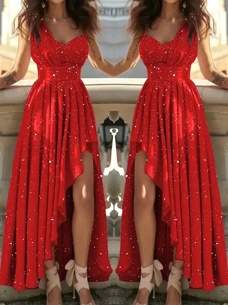 Women Evening Dresses Sexy Elegant Red Cocktail Party Chic Gala Graduation Luxury Formal Occasion Bridesmaid Gown Dress Clothes