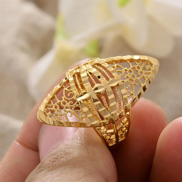 Rings for Women Gold Color Fashion Jewelry Rings Woman Girl,Wholesale Arab Jewelry Symbol of Wealth