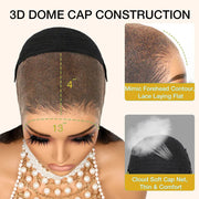 13x6 HD Lace Frontal Wigs Water Wave Pull Go Glueless Wig Human Hair 360 Full Lace Wig with Invisible Elastic Drawstring