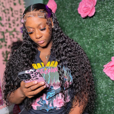 Hd Lace Wig 13x6 Human Hair Pre Plucked Curly Wig 40 Inch Deep Wave Frontal Wig Water Wave Lace Front Wig Brazilian Hair Wigs