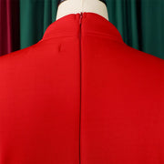 Elegant Dresses for Women Bow Collar Full Sleeve High Waisted Pleated Mid Calf Luxury Birthday Party Dinner Vestidos Mujer Dress