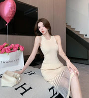 Dresses for Women Black SMidi Woman Dress Party Evening Night Club Prom Casual Youth G Fashion Summer 2025 Retro Sensual Sexy X