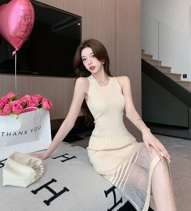 Dresses for Women Black SMidi Woman Dress Party Evening Night Club Prom Casual Youth G Fashion Summer 2025 Retro Sensual Sexy X