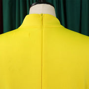 Elegant Dresses for Women Bow Collar Full Sleeve High Waisted Pleated Mid Calf Luxury Birthday Party Dinner Vestidos Mujer Dress