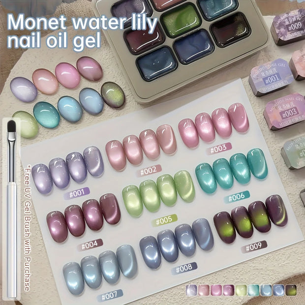 MORDDA 9 Colors Cat's Eye Magnetic Nail Gel Soaking UV LED Gel Salon Female Nail Art Tools Fashion Holographic Nail Art