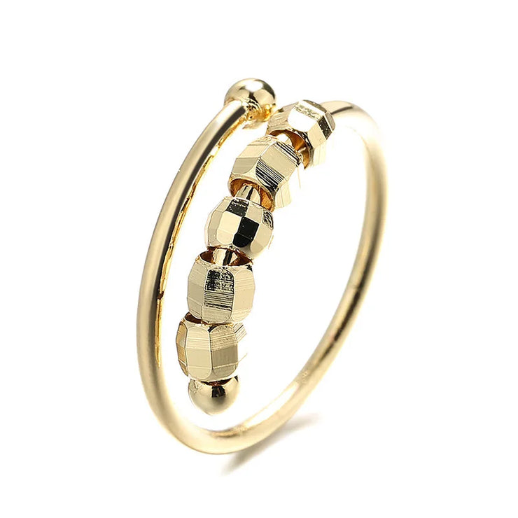 Punk Anxiety Rings For Women Men Spiral Fidget Beads Ring Nice Trend Jewelry Rotate Freely Anti Stress Stainless Steel Ring Gift