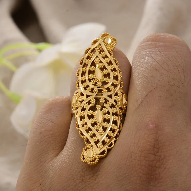 Rings for Women Gold Color Fashion Jewelry Rings Woman Girl,Wholesale Arab Jewelry Symbol of Wealth
