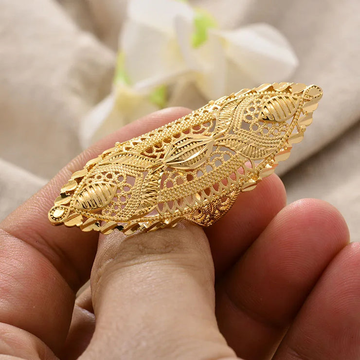 Rings for Women Gold Color Fashion Jewelry Rings Woman Girl,Wholesale Arab Jewelry Symbol of Wealth