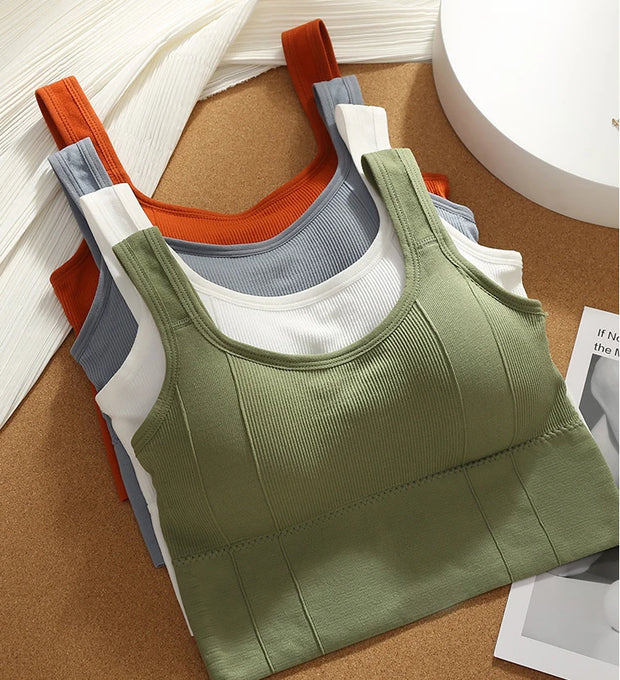 Breathable Sports Bra  Crop Tops for Women Seamless Wire Free Comfortable Sexy Padded Support Yoga Workout Sports Cropped Tops