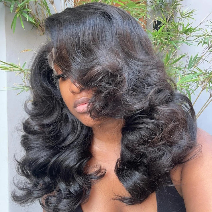 400 Density Glueless Wig Human Hair Bouncy Curly 36Inch HD Lace Frontal Wig For Women Super Double Drawn 13x6 HD Lace Front Wig