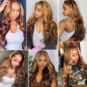 Highlight Wig 100% Human Hair 13x6 Hd Lace Frontal Wig Honey Blonde Lace Front Wigs human Hair Body Wave 4x4 5x5 Closure Wig