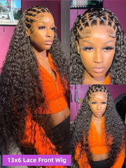 Hd Lace Wig 13x6 Human Hair Pre Plucked Curly Wig 40 Inch Deep Wave Frontal Wig Water Wave Lace Front Wig Brazilian Hair Wigs