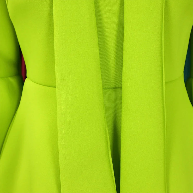 Elegant Dresses for Women Bow Collar Full Sleeve High Waisted Pleated Mid Calf Luxury Birthday Party Dinner Vestidos Mujer Dress