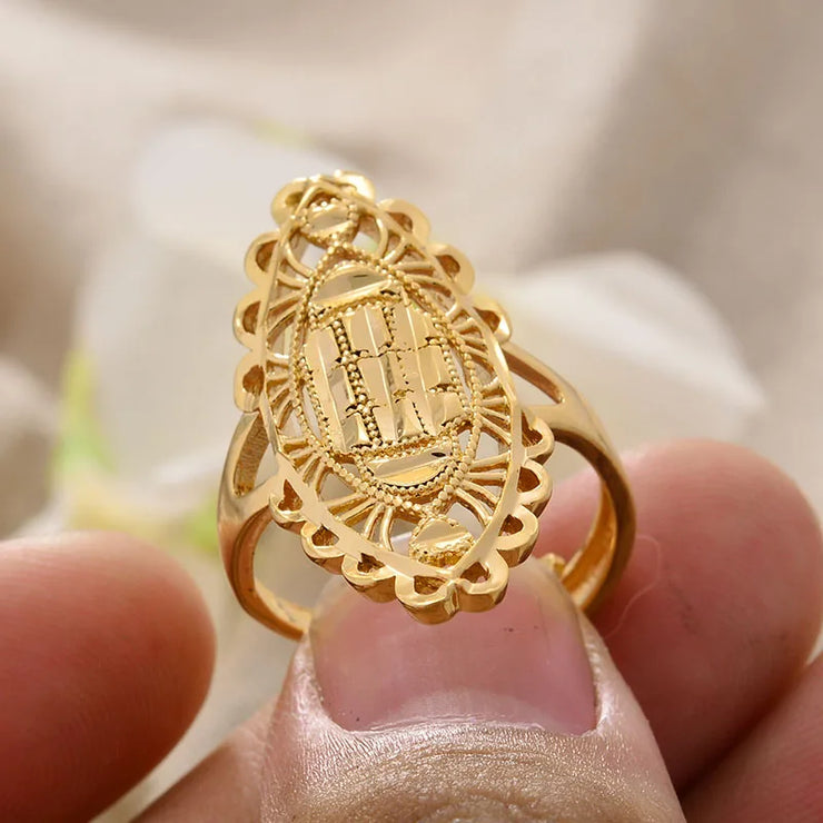 Rings for Women Gold Color Fashion Jewelry Rings Woman Girl,Wholesale Arab Jewelry Symbol of Wealth