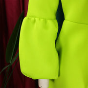 Elegant Dresses for Women Bow Collar Full Sleeve High Waisted Pleated Mid Calf Luxury Birthday Party Dinner Vestidos Mujer Dress