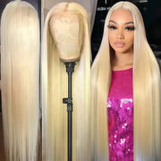 13x4 13x6 HD Transparent 613 Blonde Lace Frontal Human Hair Wigs 613 Color Wig Brazilian Bone Straight Lace Front Human Hair Wig