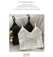 Womens Tops Sexy Tank Top Women Built in Bra Solid Color Camis for Women Crop Top Off Shoulder Sleeveless Camisole 2024 New