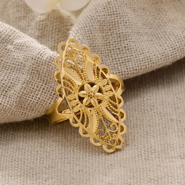 Rings for Women Gold Color Fashion Jewelry Rings Woman Girl,Wholesale Arab Jewelry Symbol of Wealth
