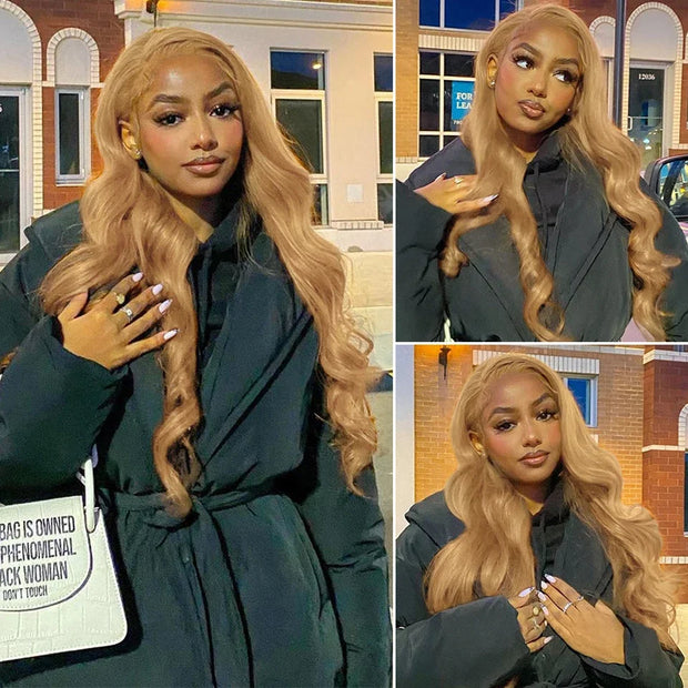 13x4 13x6 360 HD Transparent 613 Honey Blonde Color Lace Front Human Hair Wigs for Women Raw Brazilian Wavy Lace Frontal Wig