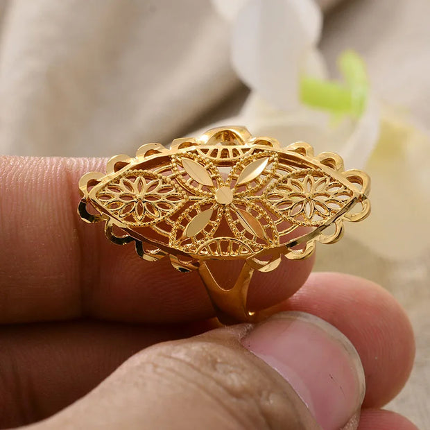 Rings for Women Gold Color Fashion Jewelry Rings Woman Girl,Wholesale Arab Jewelry Symbol of Wealth