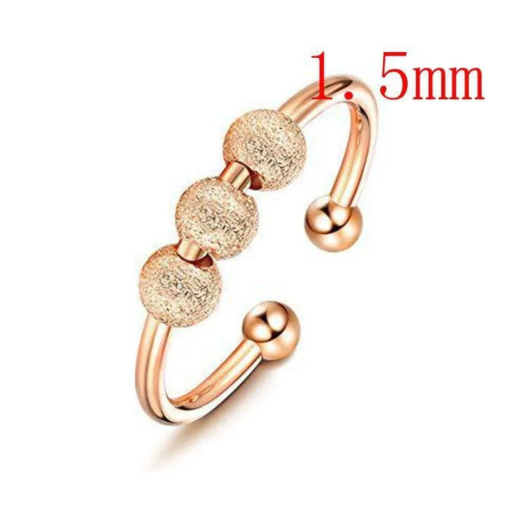 Punk Anxiety Rings For Women Men Spiral Fidget Beads Ring Nice Trend Jewelry Rotate Freely Anti Stress Stainless Steel Ring Gift