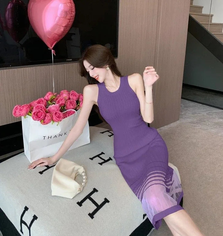 Dresses for Women Black SMidi Woman Dress Party Evening Night Club Prom Casual Youth G Fashion Summer 2025 Retro Sensual Sexy X