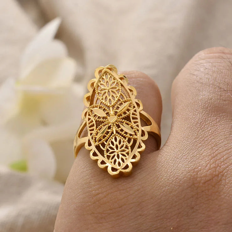 Rings for Women Gold Color Fashion Jewelry Rings Woman Girl,Wholesale Arab Jewelry Symbol of Wealth