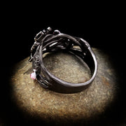 Romantic Gift Rings for Women Exquisite Women's Jewelry Pink Flower Elegant Attend Banquet Wedding Gift anillosa mujer