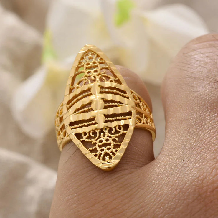 Rings for Women Gold Color Fashion Jewelry Rings Woman Girl,Wholesale Arab Jewelry Symbol of Wealth
